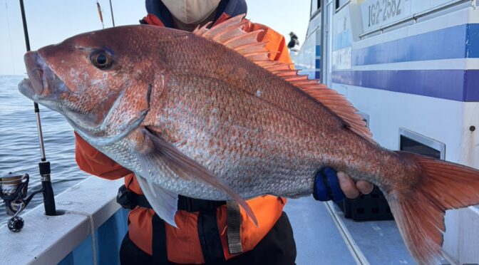 テンヤ真鯛船　大鯛6.74キロ！！